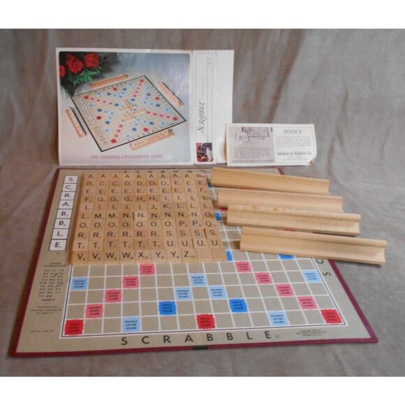 Vintage 1976 Scrabble Crossword Game Complete Selchow & Righter - Picture 4 of 10